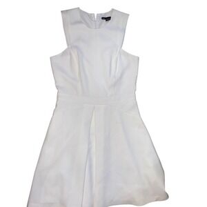 ARMANI EXCHANGE White Textured Pique High Neck Sleeveless‎ Dress M 8 Pockets